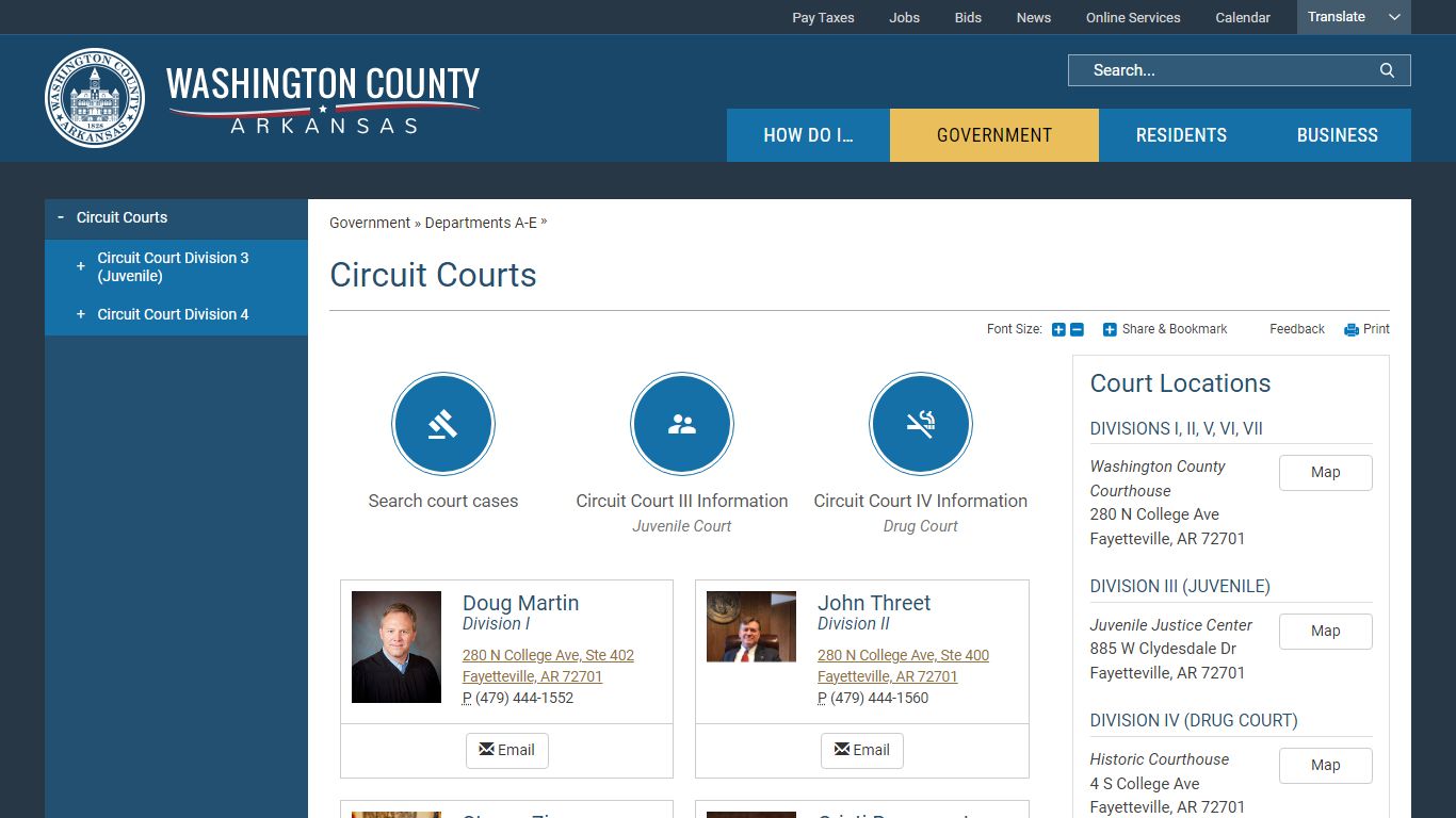 Circuit Courts | Washington County, AR